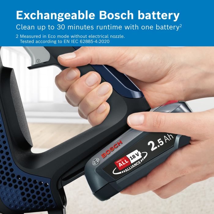 Bosch BBS611GBKIT BBS611GB Cordless Vacuum Cleaner - 30 Minute Run Time - Black PLUS Battery