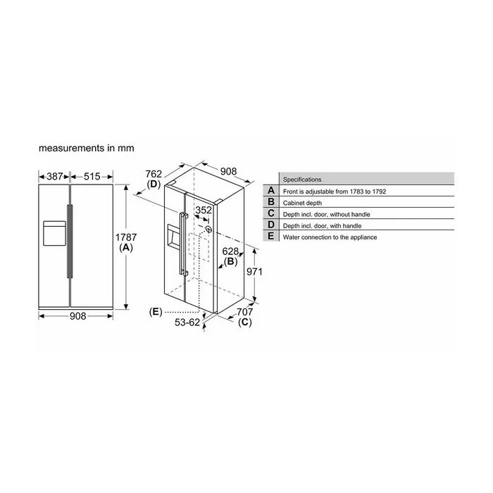 Bosch KAD93ABEP 70/30 No Frost American Fridge-Freezer