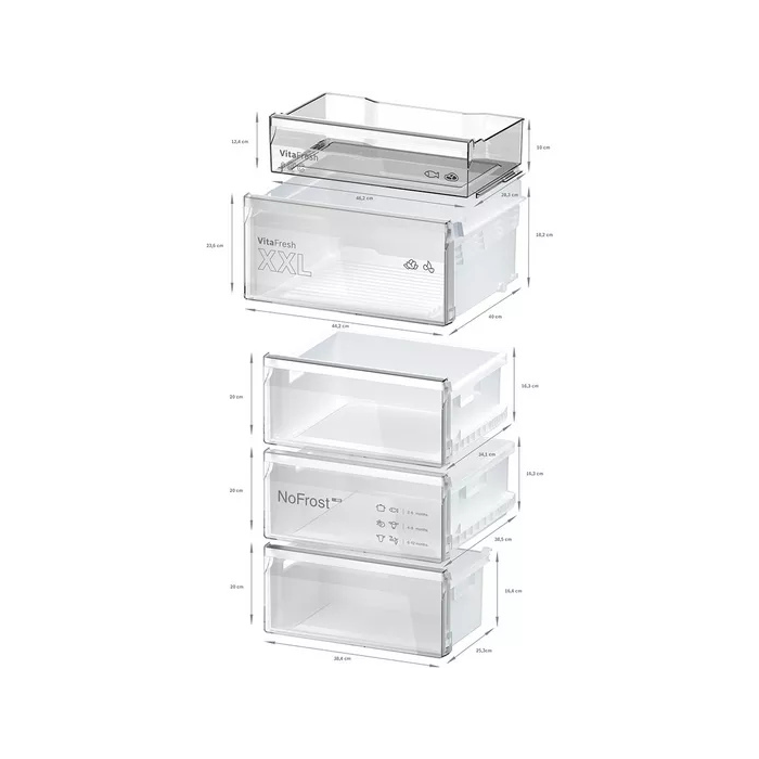 Bosch KGN39OCAFG 60cm 70/30 No Frost Fridge Freezer
