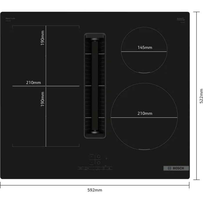 Bosch PVS611B16E 60cm Induction Hob with Ventilation