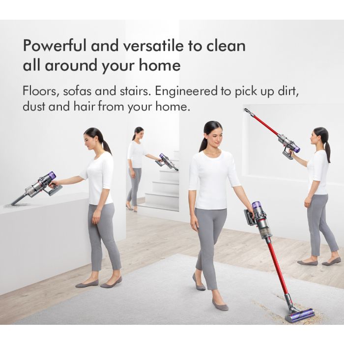 (476597-01) V11EXTRA Stick Vacuum Cleaner - 60 Minutes Run Time - Nickel/Red