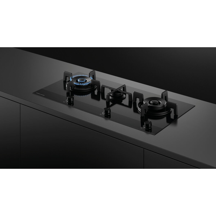 Fisher & Paykel CG903DLPGB4 90cm Gas Hob - Black Glass