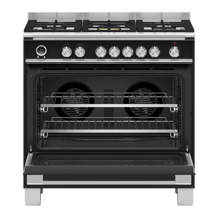 Fisher & Paykel 90cm Dual Fuel Cooker in Black Finish