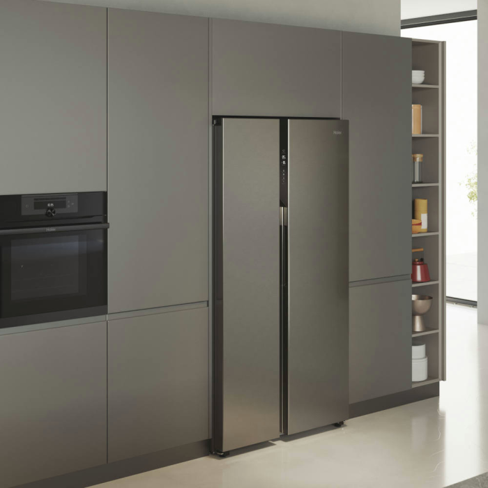 Haier HSR5918DNMP 90.5cm Total No Frost Fridge Freezer - Pt. Inox