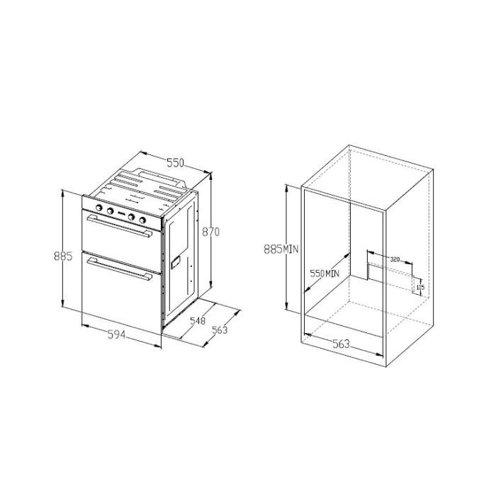 Hisense BID99222CXUK 59.4cm Built-In Double Oven