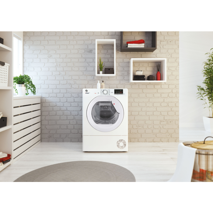 Hoover HLE C9DE-80 9kg Condenser Tumble Dryer White
