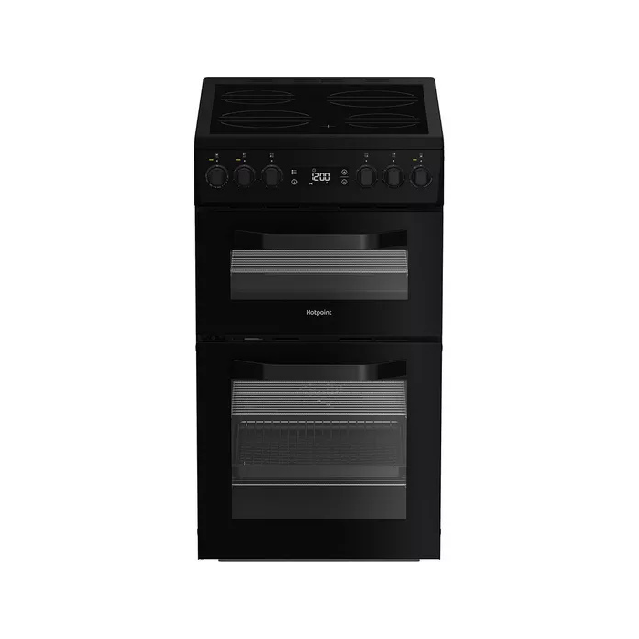 Hotpoint HDE5VDCB 50cm Double Electric Ceramic Cooker