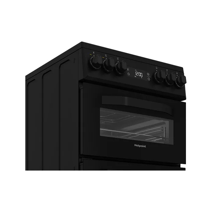 Hotpoint HDE5VDCB 50cm Double Electric Ceramic Cooker