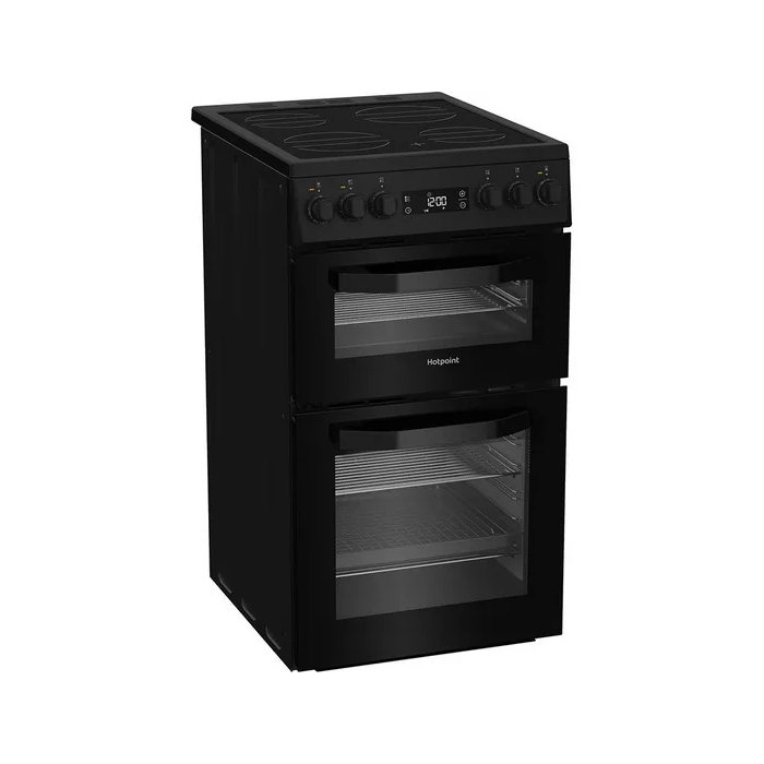 Hotpoint HDE5VDCB 50cm Double Electric Ceramic Cooker
