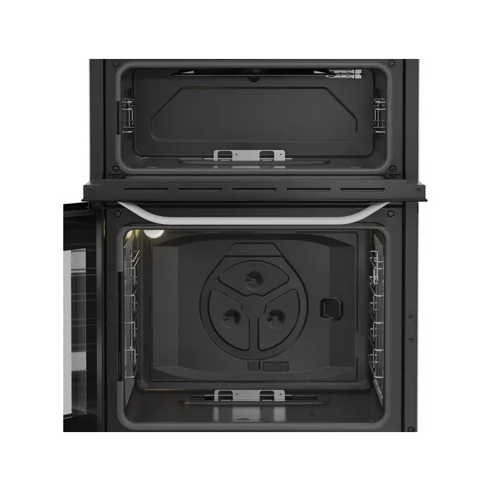Hotpoint HDG6GDCW 60cm Double Gas Cooker with Glass Lid
