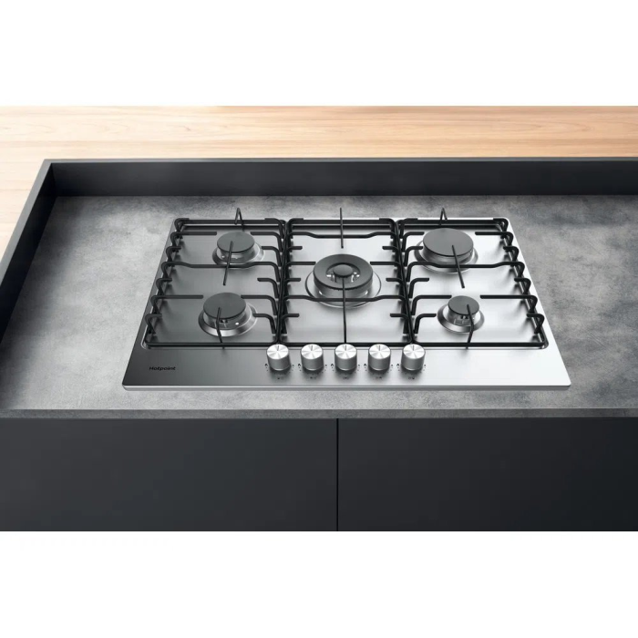 Hotpoint PPH75PDFIXUK 75cm Gas Hob - Silver