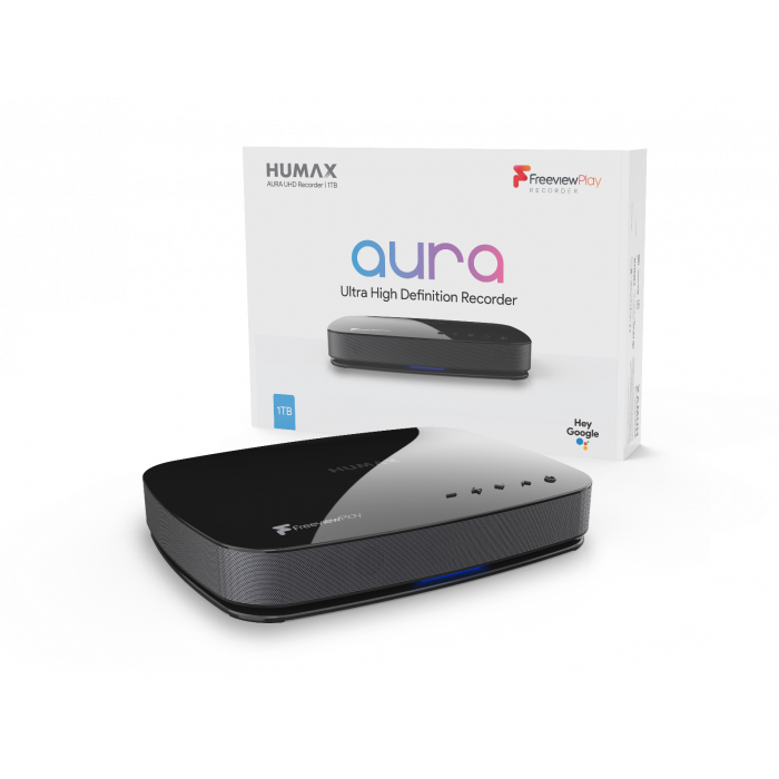 Humax FVPAURA4KGTR1TB Aura 4K Android TV Recorder Freeview Box - 1TB - Black