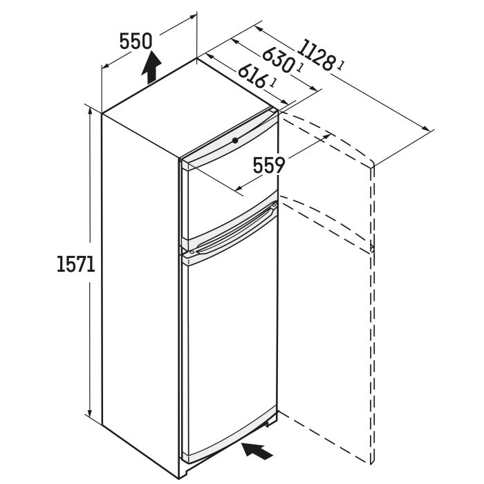 Liebherr CTELE2931 55cm 80/20 Manual Fridge Freezer - Silver
