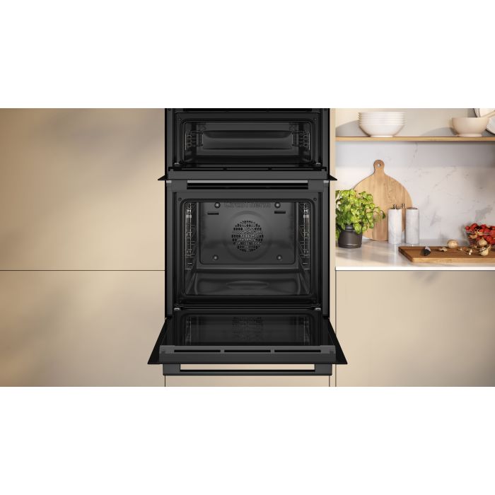 Neff U1ACE2AG3B 59.4cm Built In Electric Double Oven - Graphite Grey