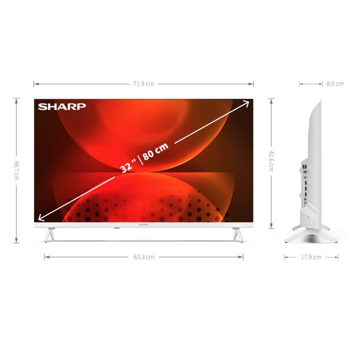 Sharp 1T-C32FH2KL2AW 32inch HD Ready Frameless White TV