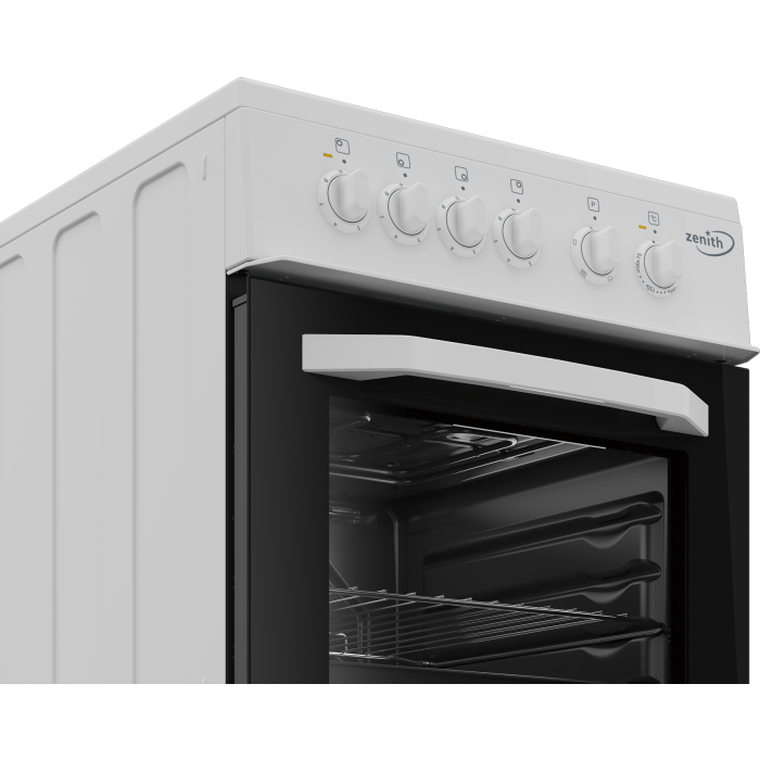 Zenith ZE503W 50cm Electric Single Oven with solid plate - hob White